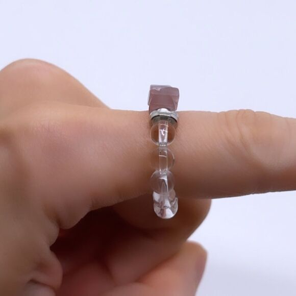 NWT Wool + Pepper Co. Amethyst & Clear Ring - Picture 4 of 6